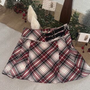 Red and Black Plaid Girls Skirt